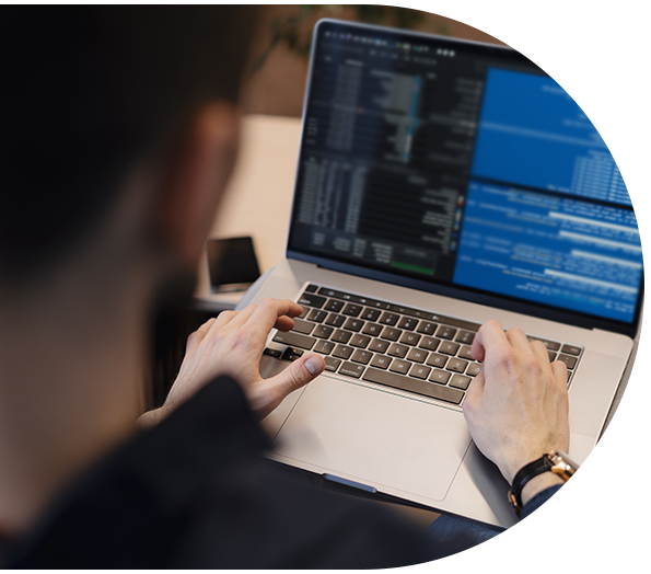 Laravel Developer Working on Laptop